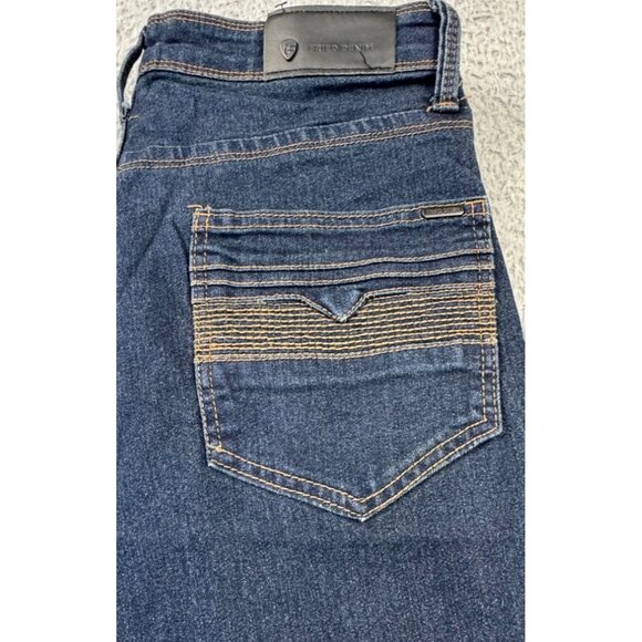 Fried Denim Mens 32/30 Slim Fit Dress Jeans Dark Wash Dinner Comfort - Picture 9 of 12